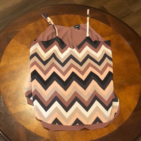 Torrid Purple Chevron Stripe Chiffon Double Layer Swing Cami Size 00 - Picture 4 of 7